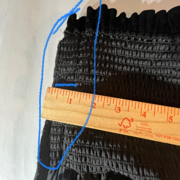 ZARA Black Velvet Strapless Ruched Peplum whimsical Flirty Feminine Top Large - Picture 9 of 9